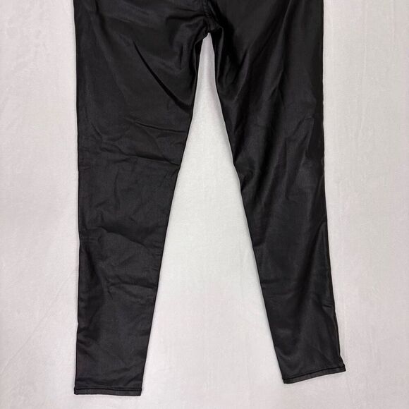 Abercrombie & Fitch Black Faux Leather The Super Skinny Ankle High Rise Jeans Si - Picture 10 of 11